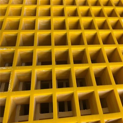 Yellow FRP Grating Safety Fibreglass Walkway Grating Flame Retardant