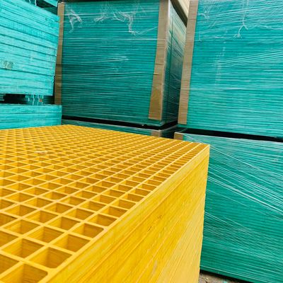 Custom Yellow Fiberglass Grating Lightweight Aging Resistant FRP Grille