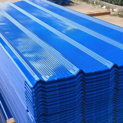 Blue Windbreak Panel Customized Sprayed Plastic Baffle Wall On Both Sides
